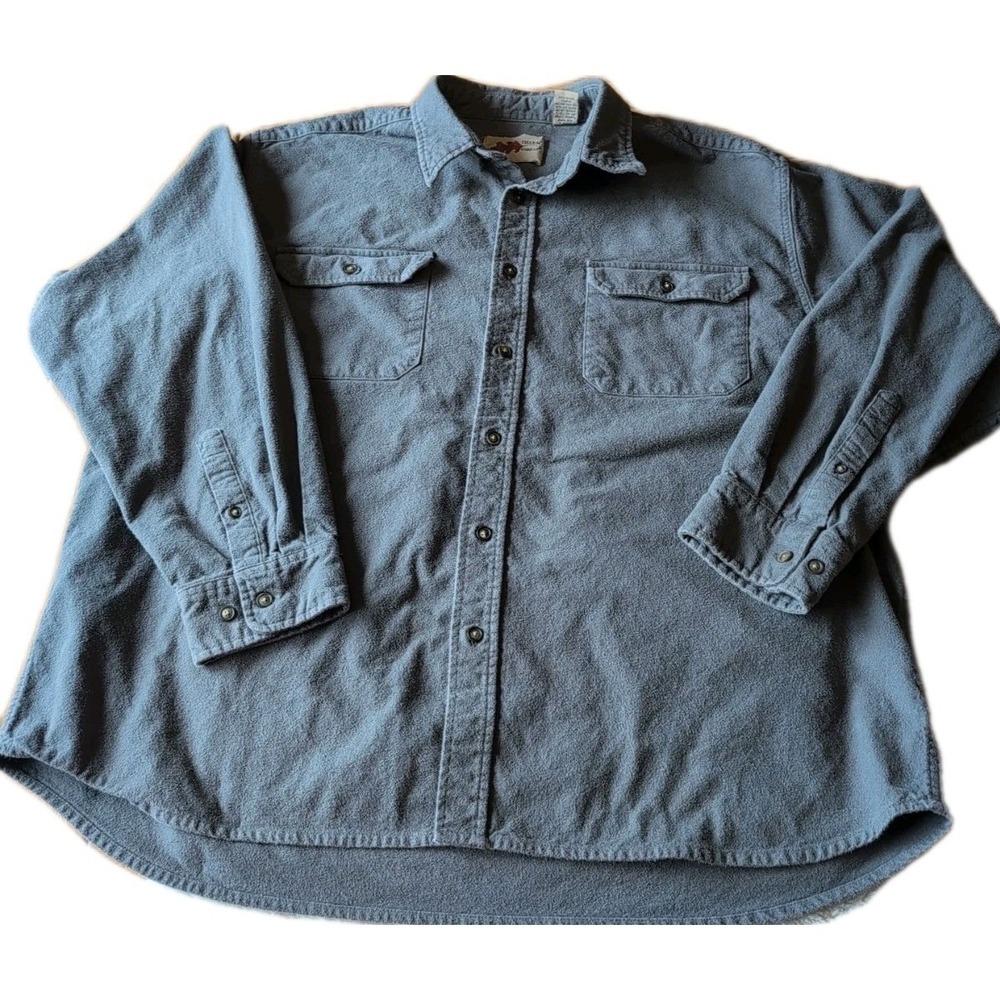 Field N Forest Flannel Shirt Men 3XL Gray Heavyweight Lumberjack 100% Cotton EUC